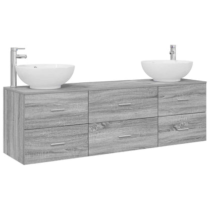 vidaXL Bathroom Furniture Set 3 pcs Grey Sonoma 49.5 x 44.5 x 65 cm 2