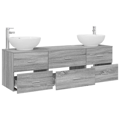 vidaXL Bathroom Furniture Set 3 pcs Grey Sonoma 49.5 x 44.5 x 65 cm 3