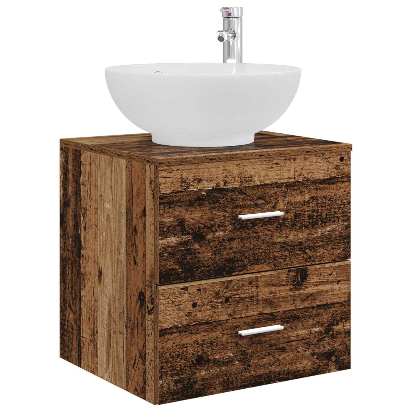 vidaXL Bathroom Furniture Set 3 pcs Old Wood 49.5 x 44.5 x 65 cm 4