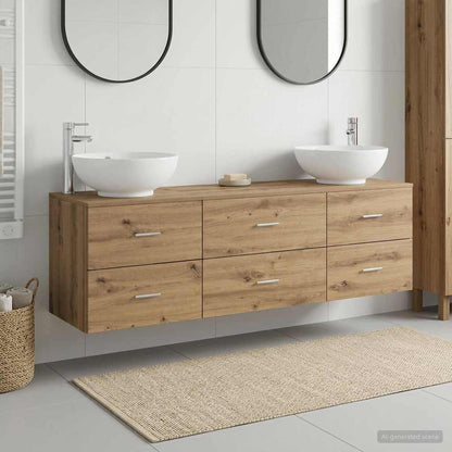 vidaXL Bathroom Furniture Set 3 pcs Artisan Oak 49.5 x 44.5 x 65 cm 1