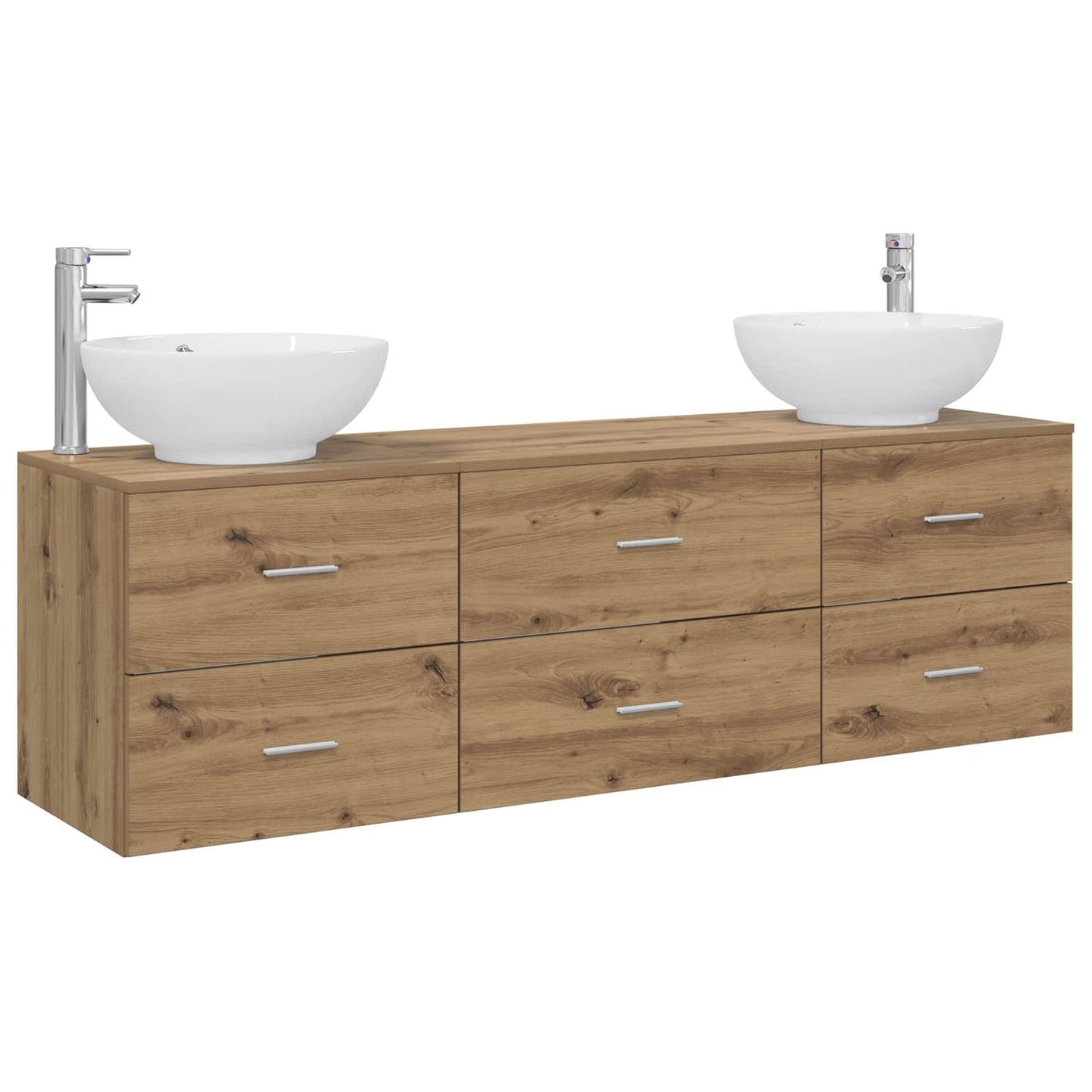 vidaXL Bathroom Furniture Set 3 pcs Artisan Oak 49.5 x 44.5 x 65 cm 2