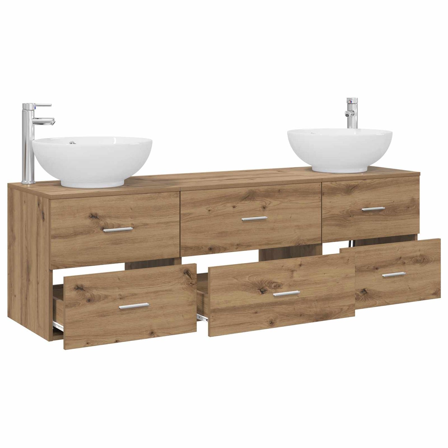 vidaXL Bathroom Furniture Set 3 pcs Artisan Oak 49.5 x 44.5 x 65 cm 3