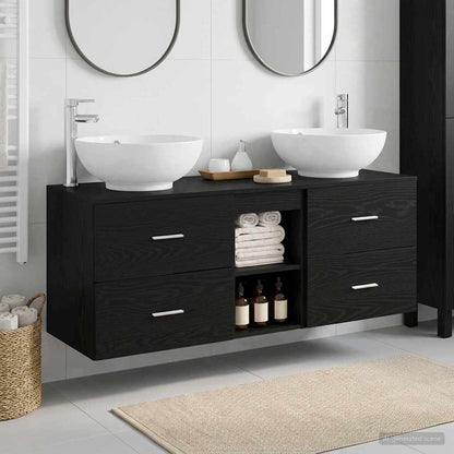 vidaXL Bathroom Furniture Set 3 pcs Black 49.5 x 44.5 x 65 cm 1