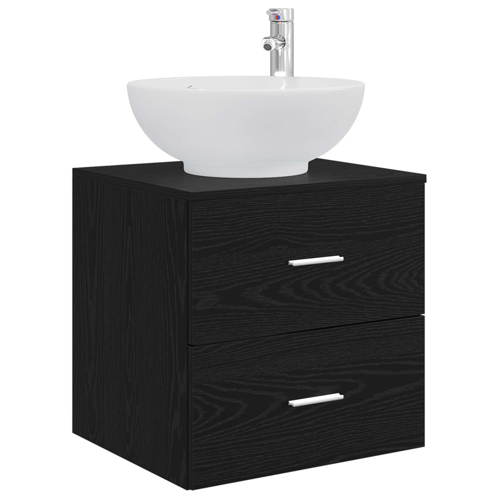 vidaXL Bathroom Furniture Set 3 pcs Black 49.5 x 44.5 x 65 cm 5