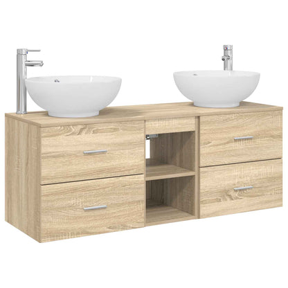 Bathroom Cabinet Set 3 pcs 129 x 44.5 x 80 cm Sonoma oak