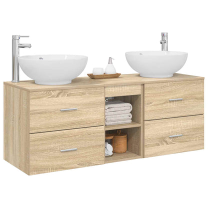 Bathroom Cabinet Set 3 pcs 129 x 44.5 x 80 cm Sonoma oak