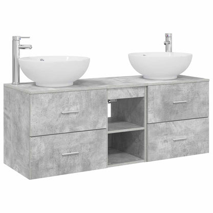vidaXL Bathroom Furniture Set 3 pcs Concrete Grey 49.5 x 44.5 x 65 cm 2