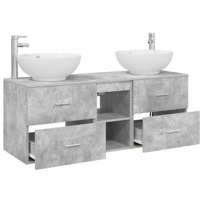 vidaXL Bathroom Furniture Set 3 pcs Concrete Grey 49.5 x 44.5 x 65 cm 4