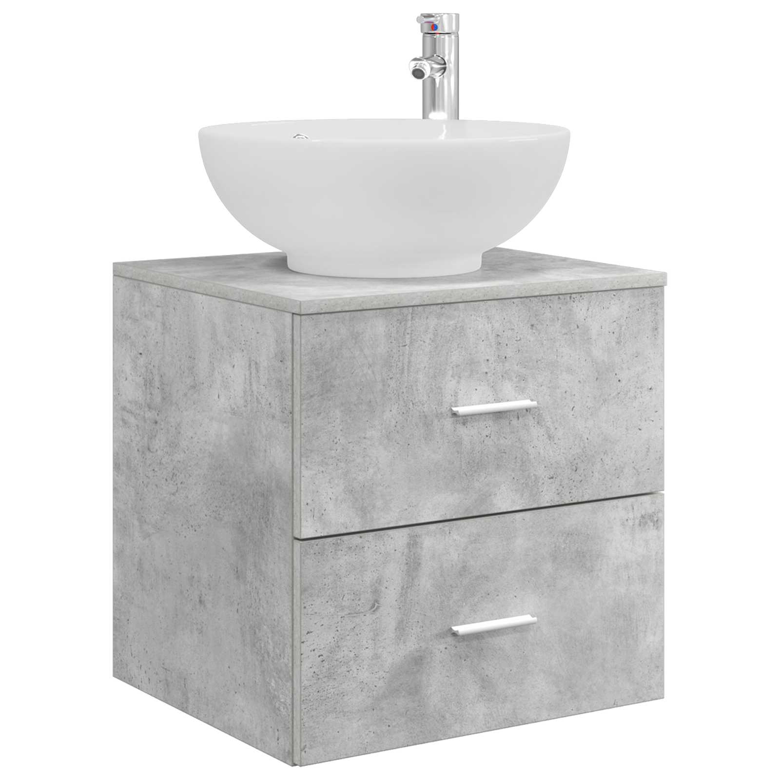 vidaXL Bathroom Furniture Set 3 pcs Concrete Grey 49.5 x 44.5 x 65 cm 5