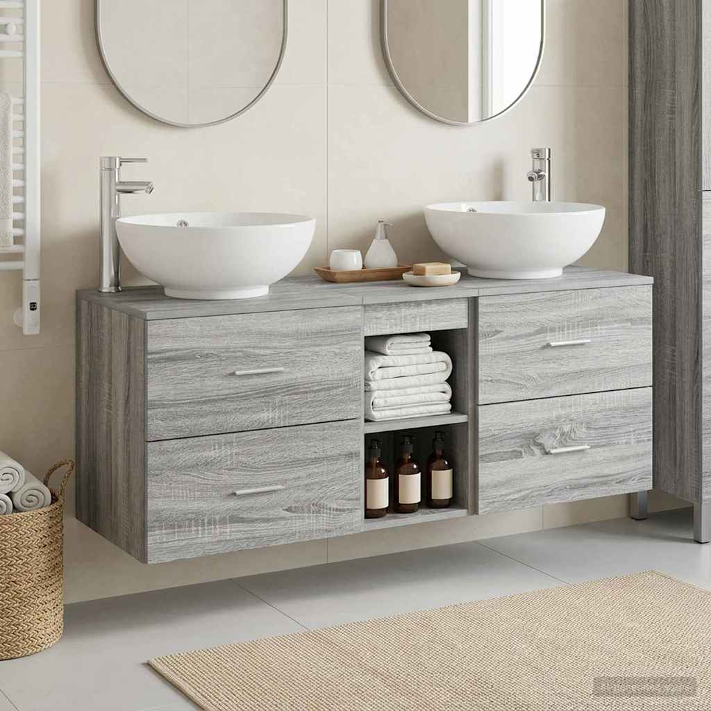 vidaXL Bathroom Furniture Set 3 pcs Grey Sonoma 49.5 x 44.5 x 65 cm 1