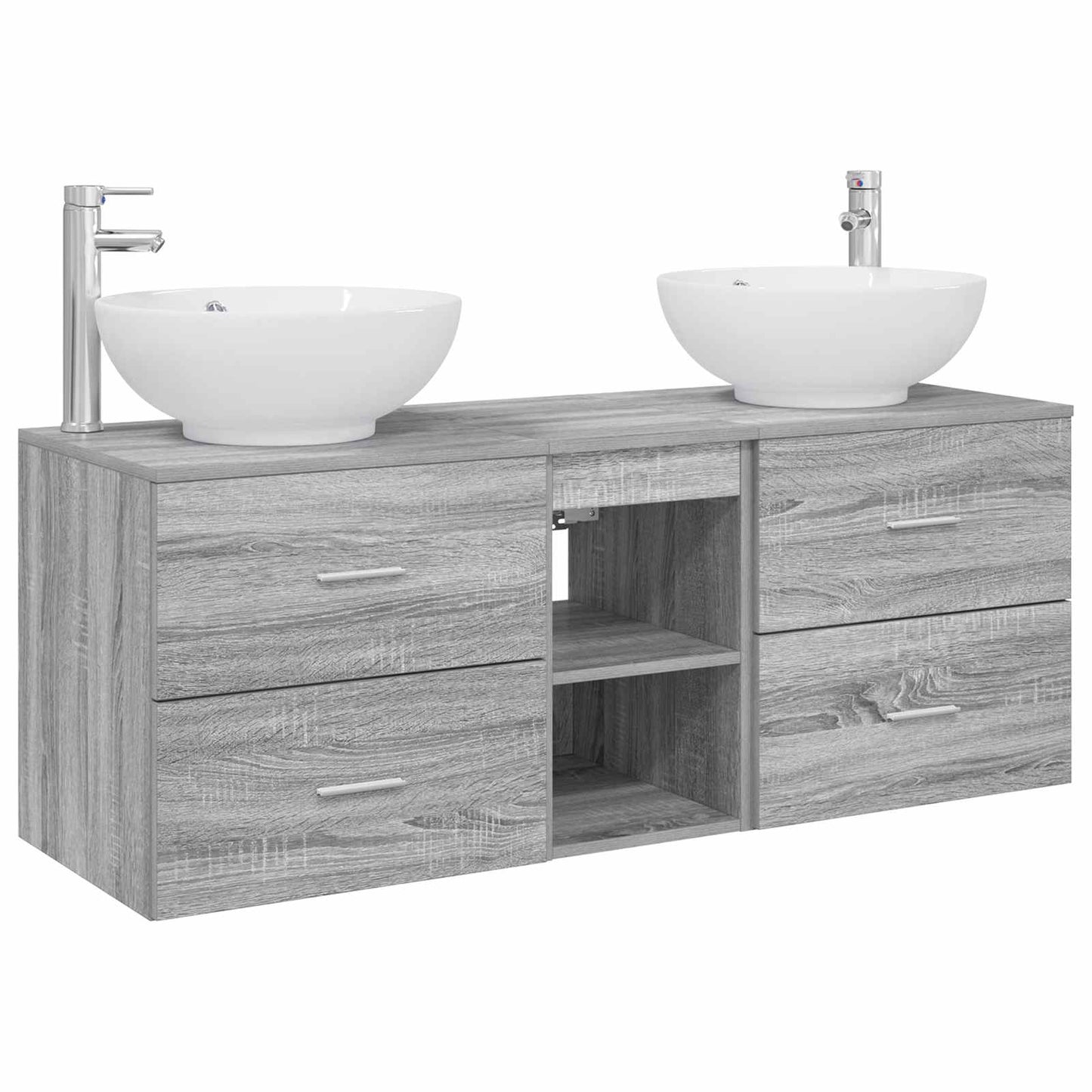 vidaXL Bathroom Furniture Set 3 pcs Grey Sonoma 49.5 x 44.5 x 65 cm 2