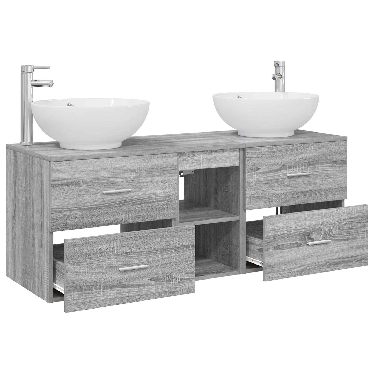 vidaXL Bathroom Furniture Set 3 pcs Grey Sonoma 49.5 x 44.5 x 65 cm 4