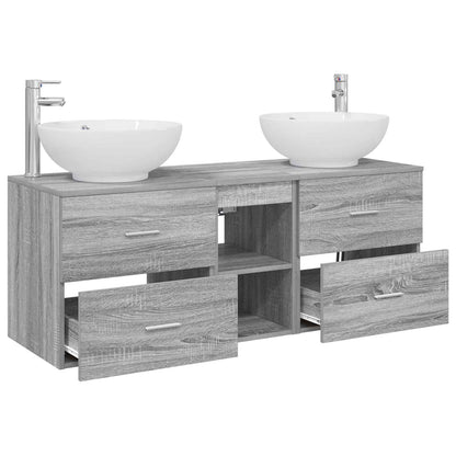 vidaXL Bathroom Furniture Set 3 pcs Grey Sonoma 49.5 x 44.5 x 65 cm 4