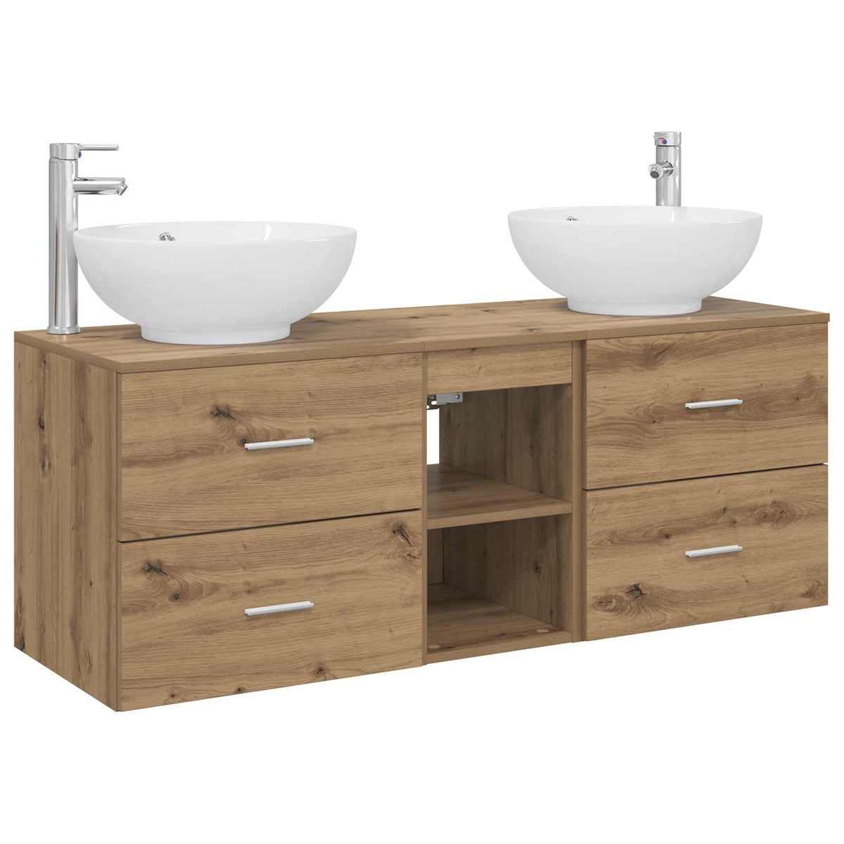 Bathroom Cabinet Set 3 pcs 129 x 44.5 x 80 cm Artisan oak