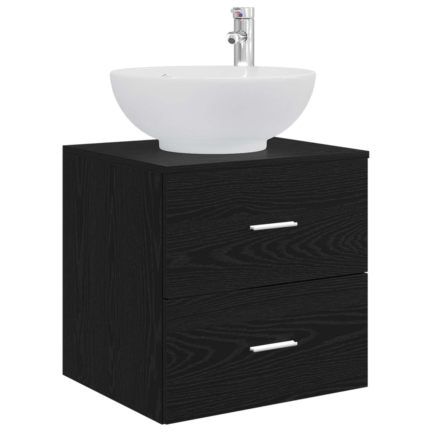 vidaXL Bathroom Furniture Set 3 pcs Black 49.5 x 44.5 x 65 cm 4