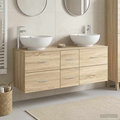vidaXL Bathroom Furniture Set 3 pcs Sonoma Oak 49.5 x 44.5 x 65 cm 1