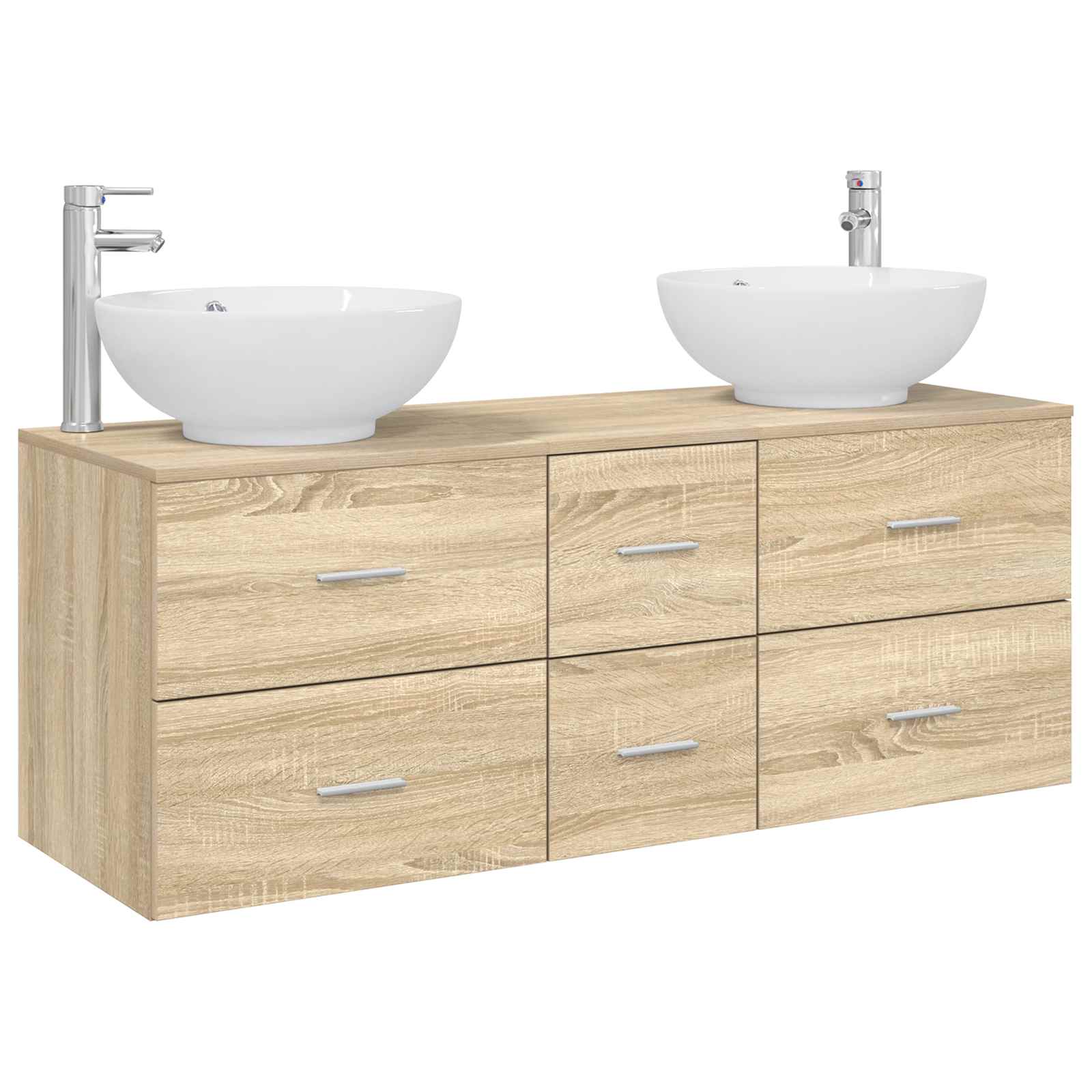 vidaXL Bathroom Furniture Set 3 pcs Sonoma Oak 49.5 x 44.5 x 65 cm 2
