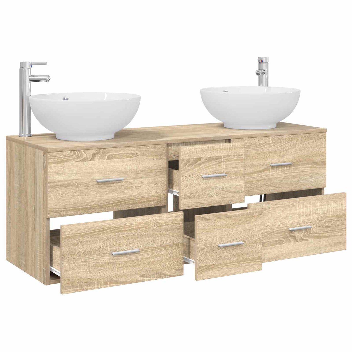 vidaXL Bathroom Furniture Set 3 pcs Sonoma Oak 49.5 x 44.5 x 65 cm 3