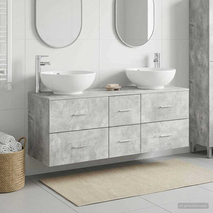 vidaXL Bathroom Furniture Set 3 pcs Concrete Grey 49.5 x 44.5 x 65 cm 1