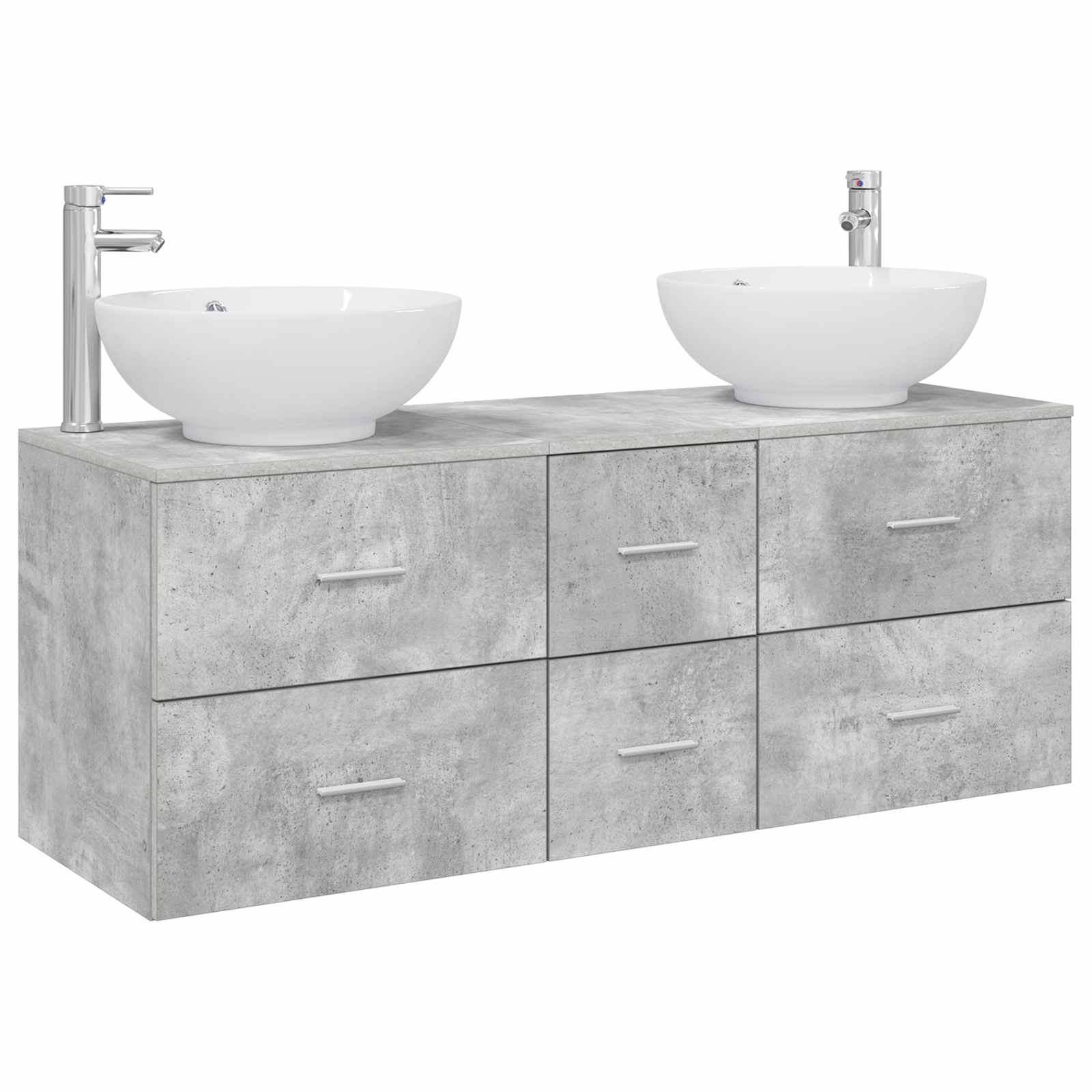 vidaXL Bathroom Furniture Set 3 pcs Concrete Grey 49.5 x 44.5 x 65 cm 2