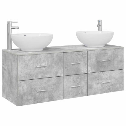 vidaXL Bathroom Furniture Set 3 pcs Concrete Grey 49.5 x 44.5 x 65 cm 2