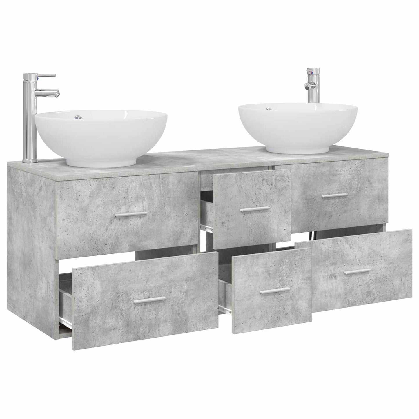 vidaXL Bathroom Furniture Set 3 pcs Concrete Grey 49.5 x 44.5 x 65 cm 3