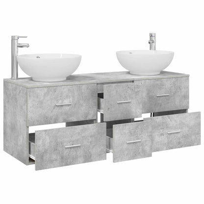 vidaXL Bathroom Furniture Set 3 pcs Concrete Grey 49.5 x 44.5 x 65 cm 3