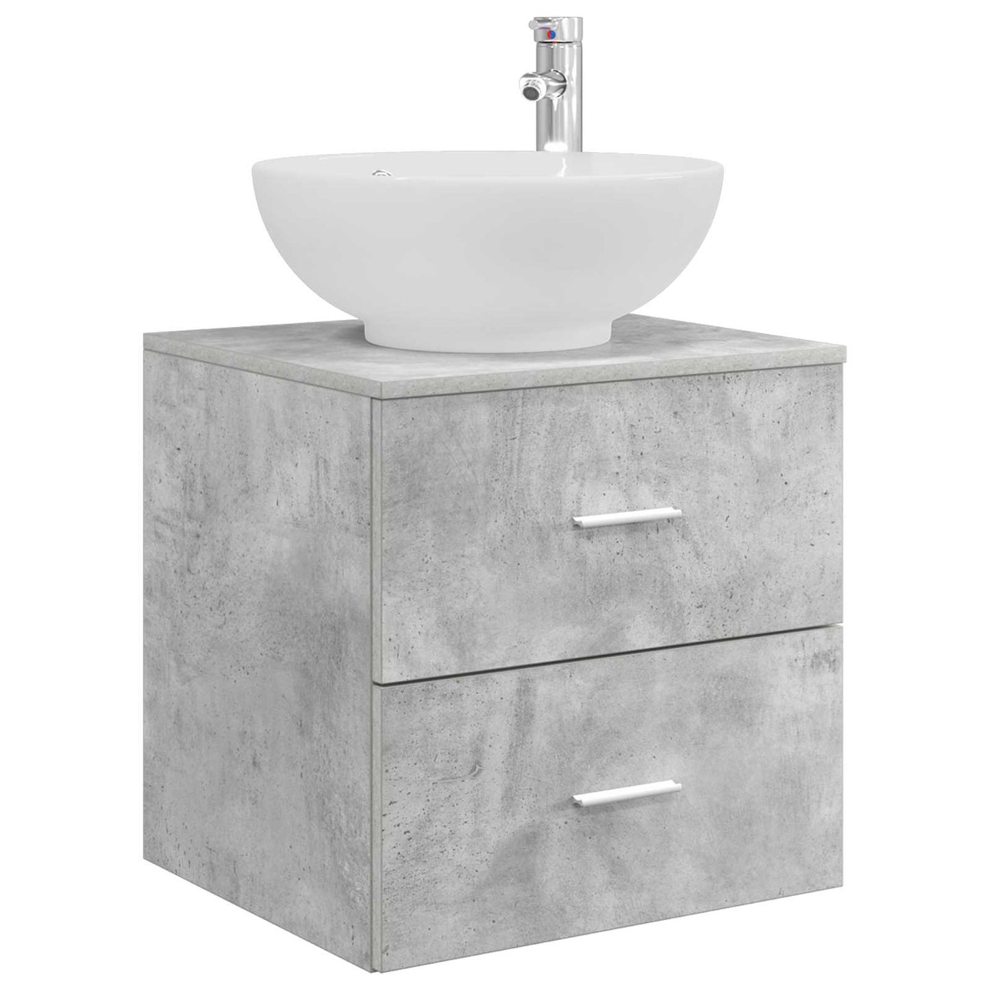 vidaXL Bathroom Furniture Set 3 pcs Concrete Grey 49.5 x 44.5 x 65 cm 4
