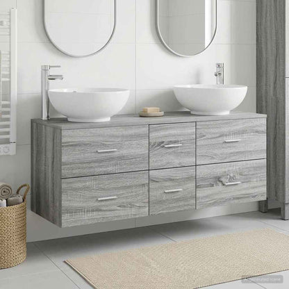 vidaXL Bathroom Furniture Set 3 pcs Grey Sonoma 49.5 x 44.5 x 65 cm 1