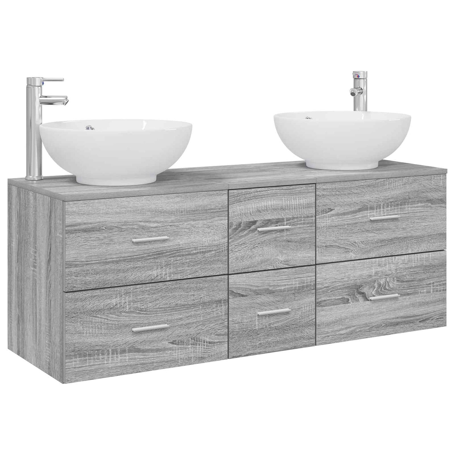 vidaXL Bathroom Furniture Set 3 pcs Grey Sonoma 49.5 x 44.5 x 65 cm 2