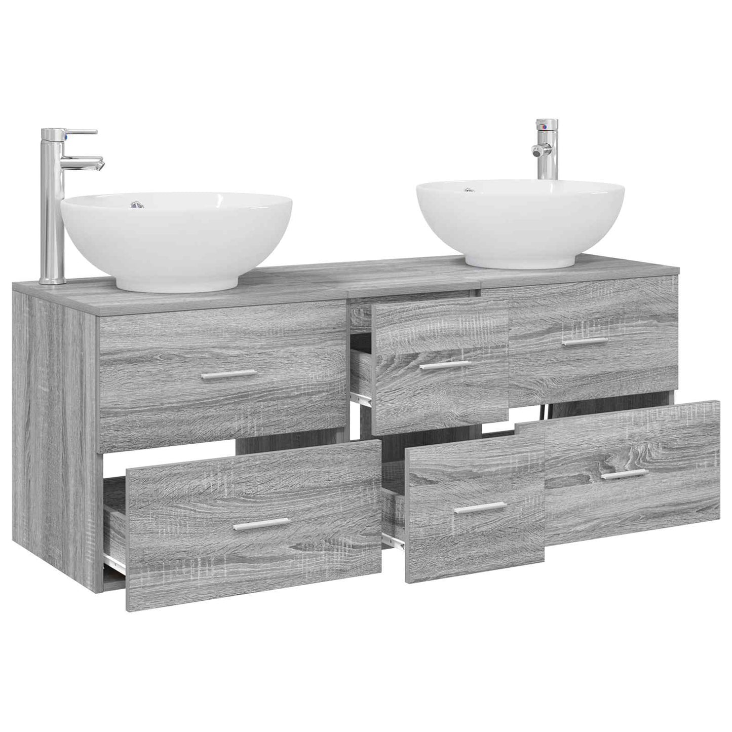 vidaXL Bathroom Furniture Set 3 pcs Grey Sonoma 49.5 x 44.5 x 65 cm 3