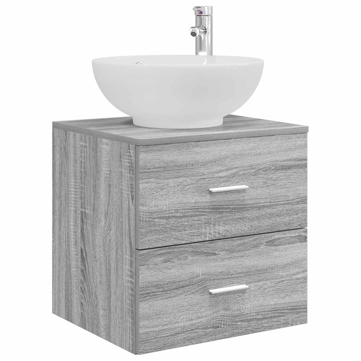 vidaXL Bathroom Furniture Set 3 pcs Grey Sonoma 49.5 x 44.5 x 65 cm 4