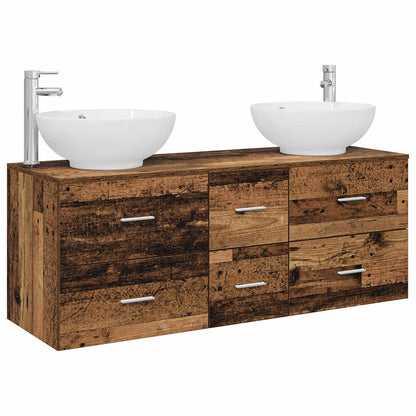 vidaXL Bathroom Furniture Set 3 pcs Old Wood 49.5 x 44.5 x 65 cm 2
