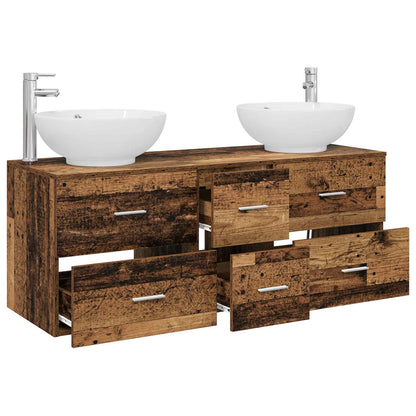 vidaXL Bathroom Furniture Set 3 pcs Old Wood 49.5 x 44.5 x 65 cm 3