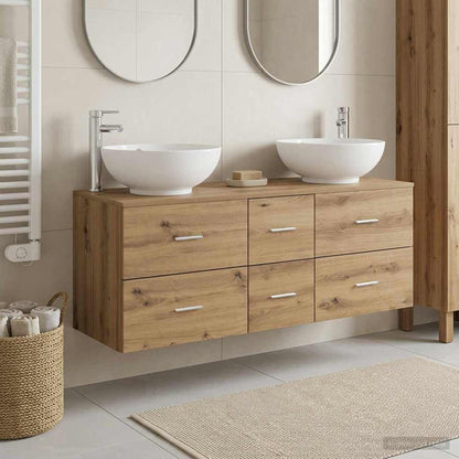 vidaXL Bathroom Furniture Set 3 pcs Artisan Oak 49.5 x 44.5 x 65 cm 1