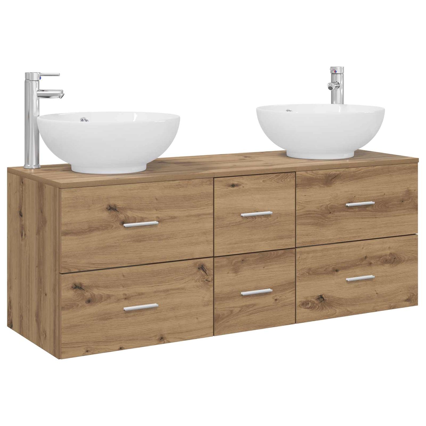 vidaXL Bathroom Furniture Set 3 pcs Artisan Oak 49.5 x 44.5 x 65 cm 2