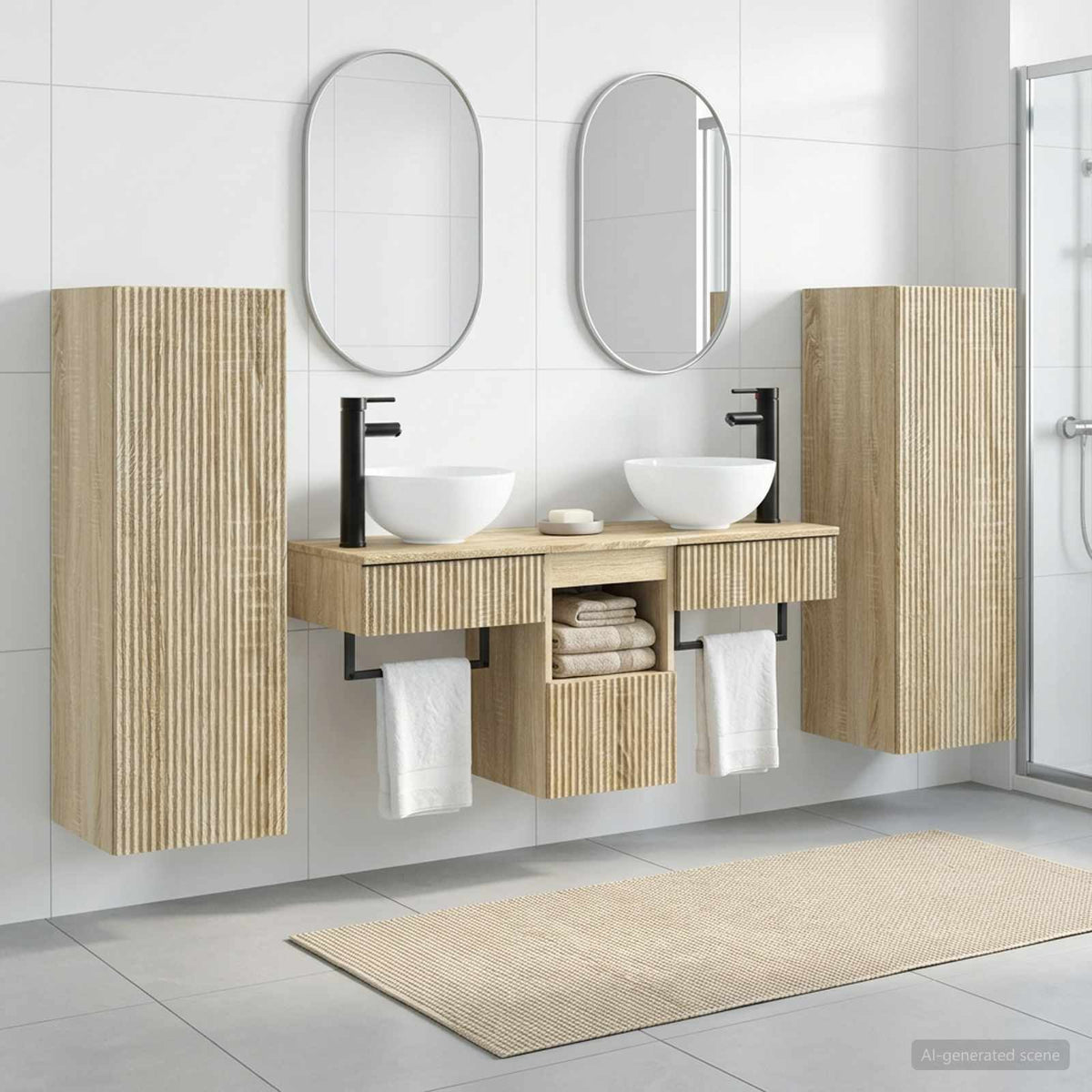 vidaXL Bathroom Cabinet Set 5 pcs 33 x 34.5 x 100 cm