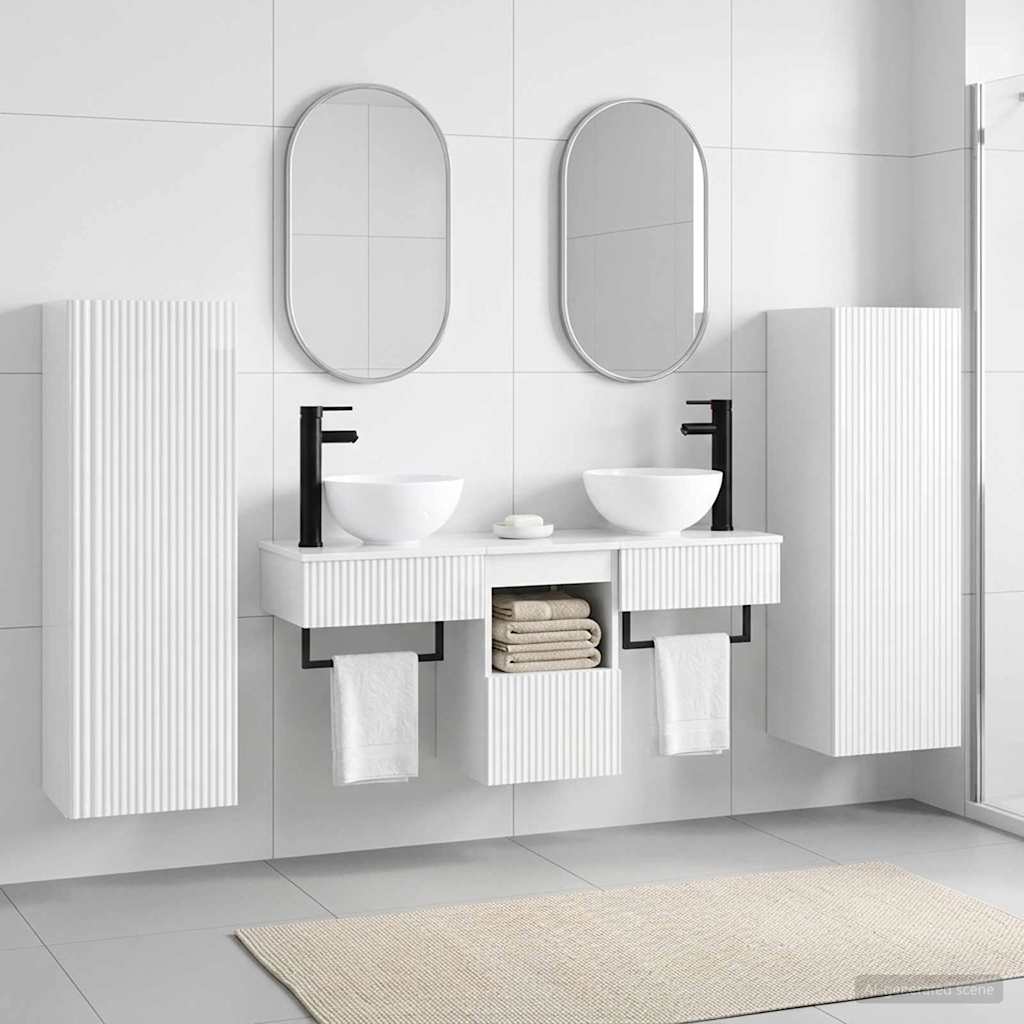 vidaXL Bathroom Furniture Set 5 pcs High Gloss White 1