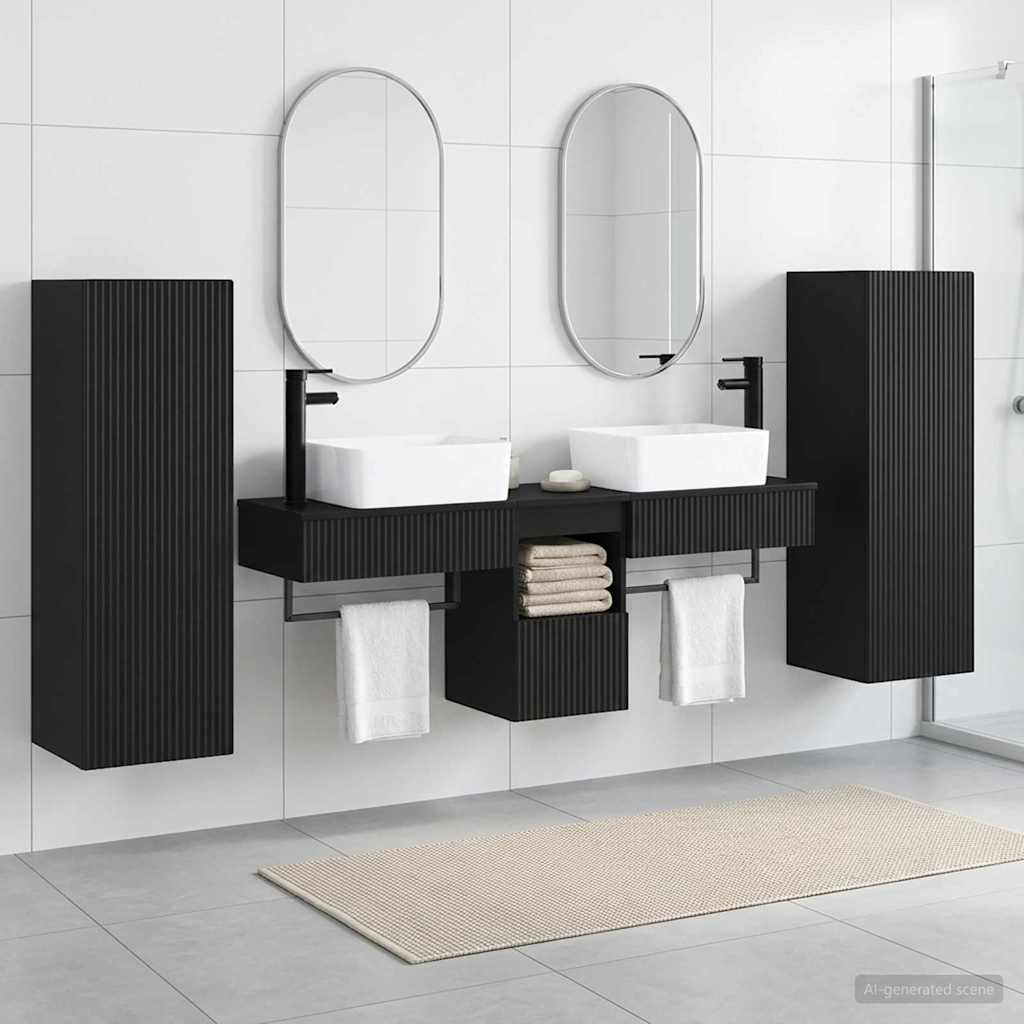 vidaXL Bathroom Furniture Set 5 pcs Black 33 x 34.5 x 100 cm 1
