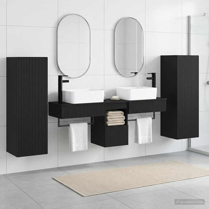 vidaXL Bathroom Furniture Set 5 pcs Black 33 x 34.5 x 100 cm 1