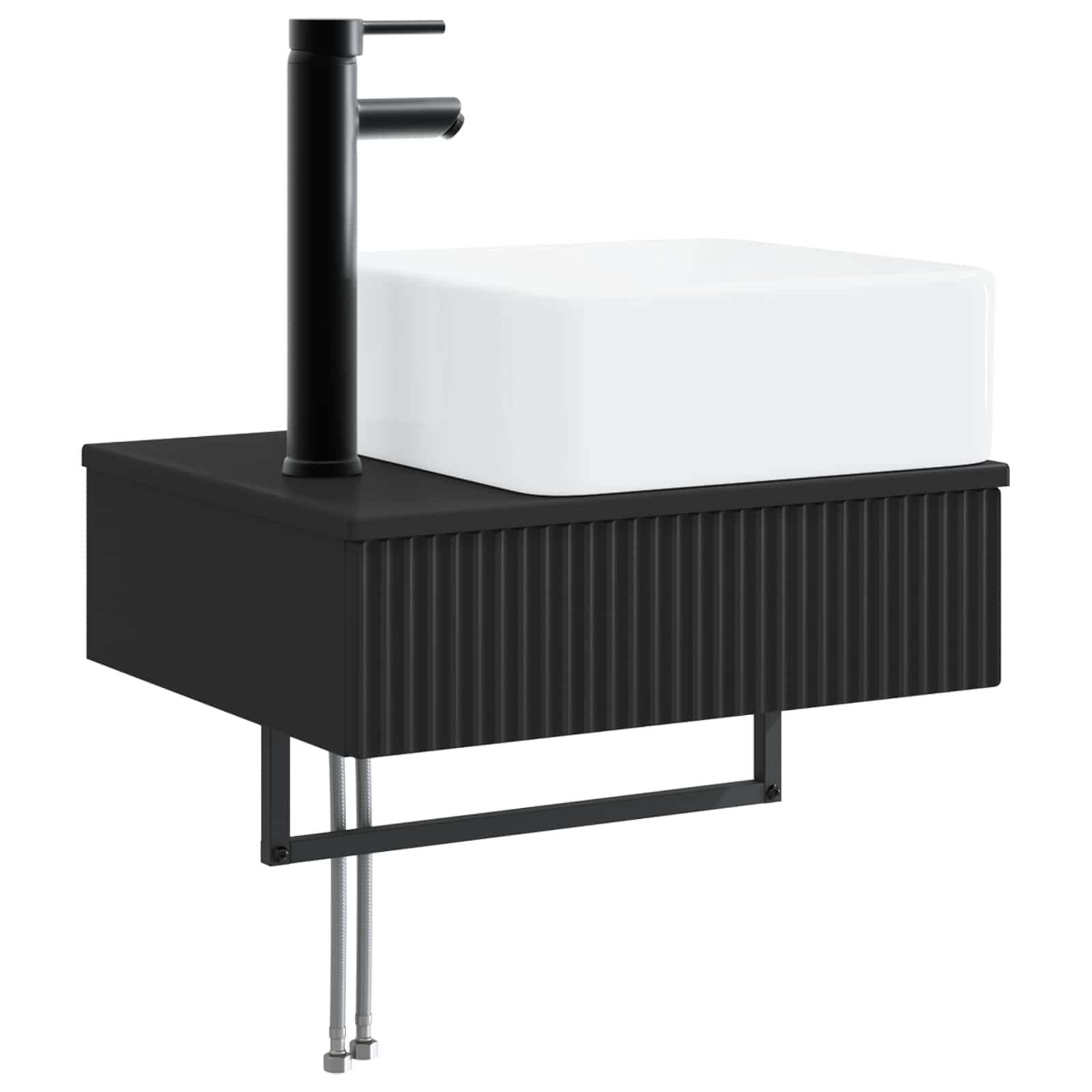 vidaXL Bathroom Furniture Set 5 pcs Black 33 x 34.5 x 100 cm 4
