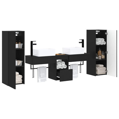 vidaXL Bathroom Furniture Set 5 pcs Black 33 x 34.5 x 100 cm 3