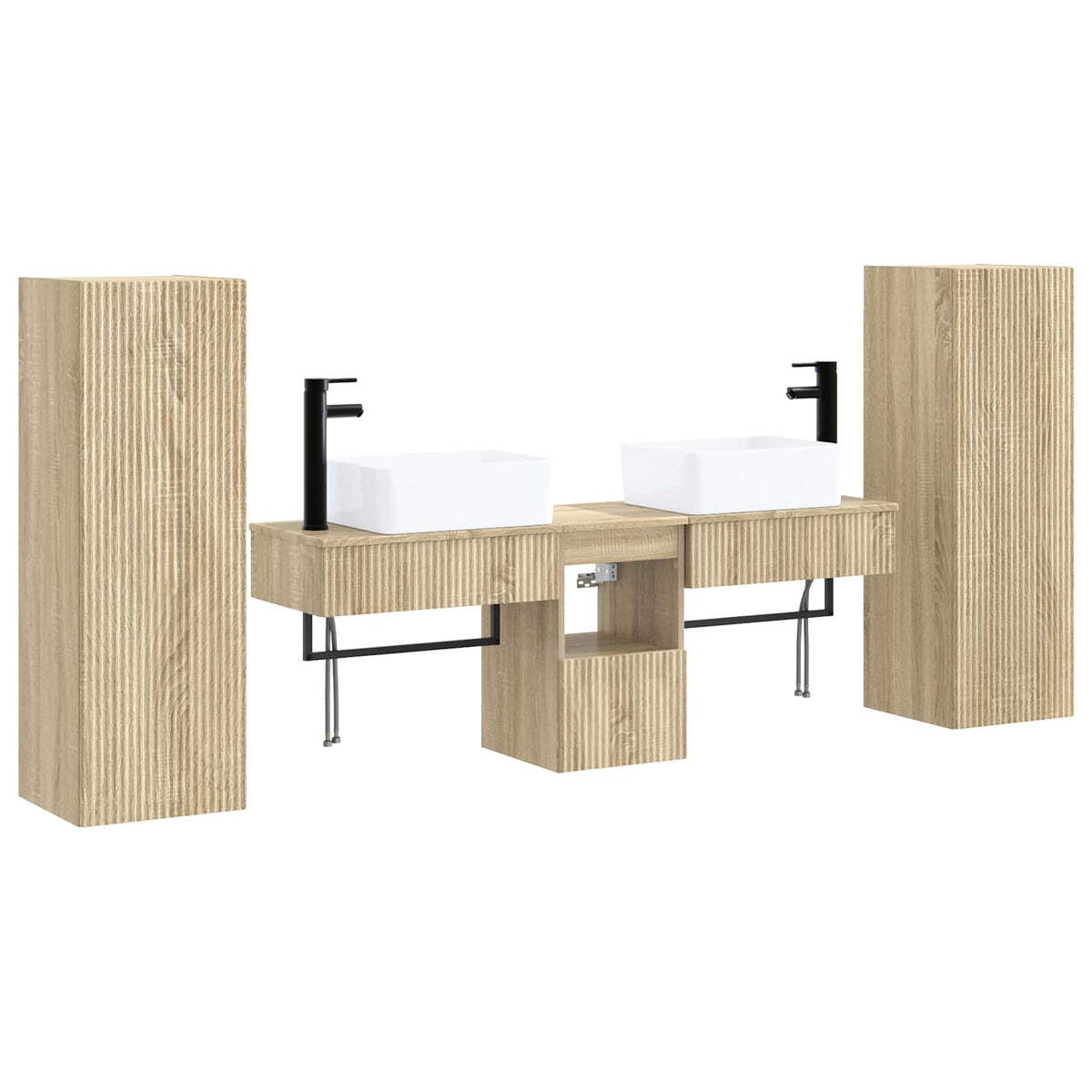 Bathroom Cabinet Set 5 pcs 136 x 35 x 80 cm Sonoma oak