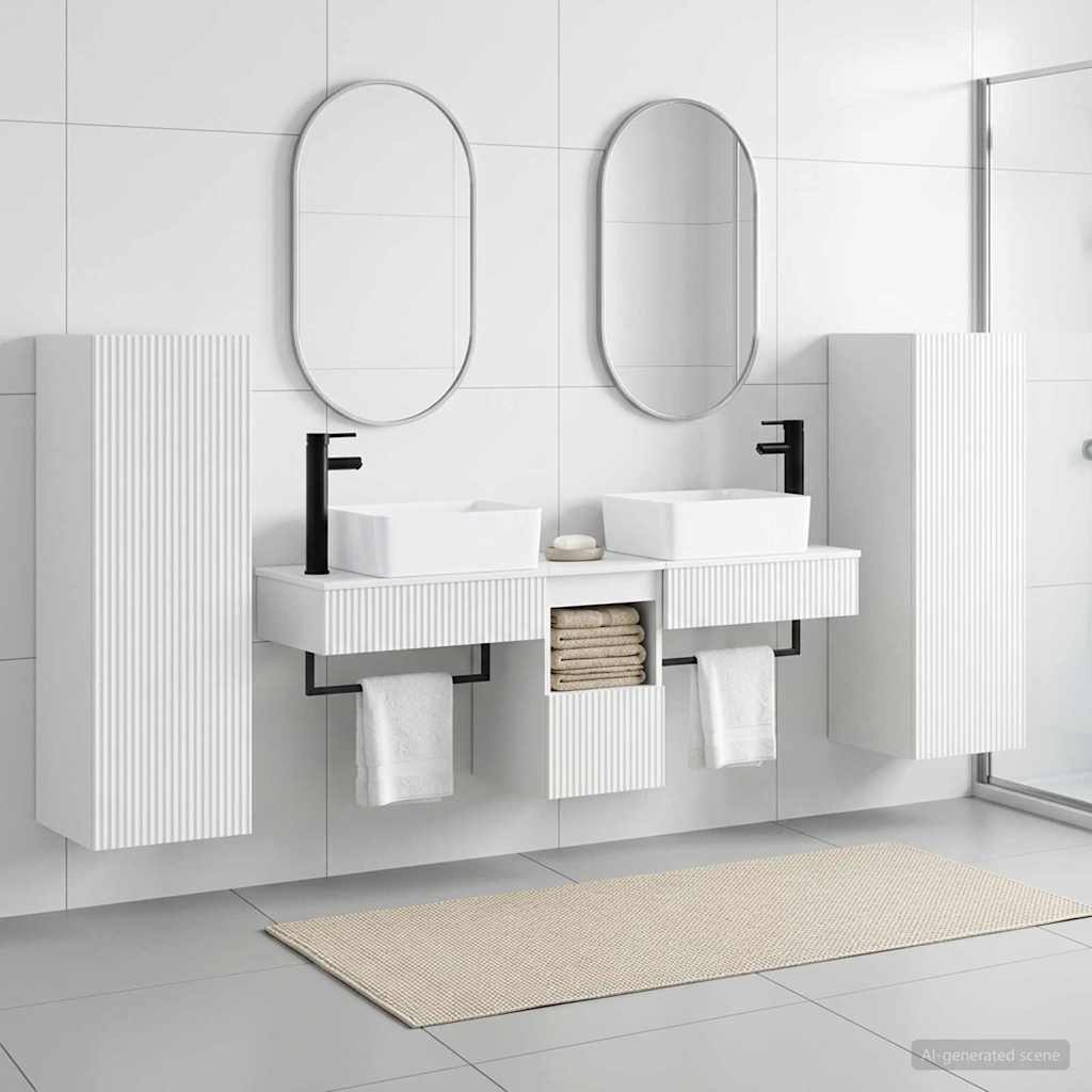 vidaXL Bathroom Furniture Set 5 pcs High Gloss White 1