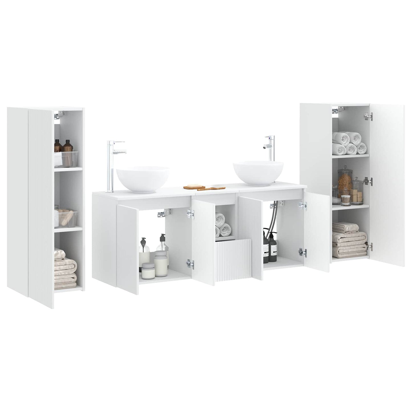 vidaXL Bathroom Furniture Set 5 pcs White 33 x 34.5 x 100 cm 3