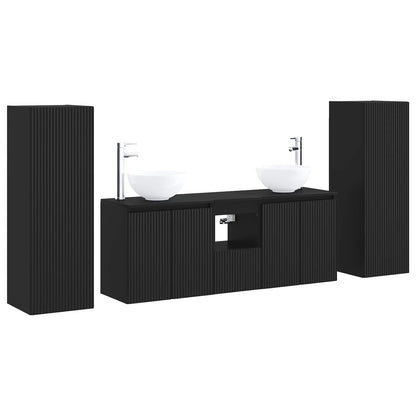 vidaXL Bathroom Furniture Set 5 pcs Black 33 x 34.5 x 100 cm 2