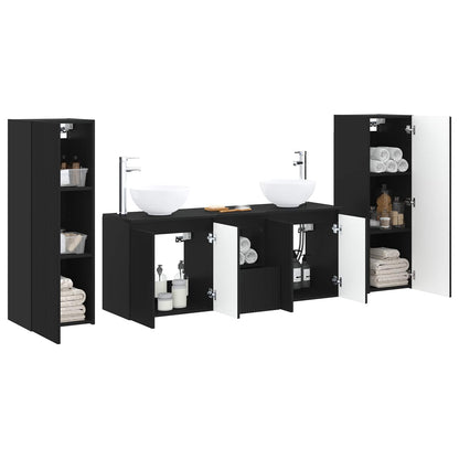 vidaXL Bathroom Furniture Set 5 pcs Black 33 x 34.5 x 100 cm 3