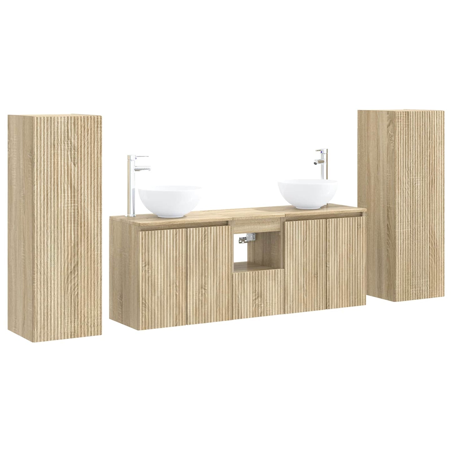 vidaXL Bathroom Furniture Set 5 pcs Sonoma Oak 33 x 34.5 x 100 cm 2