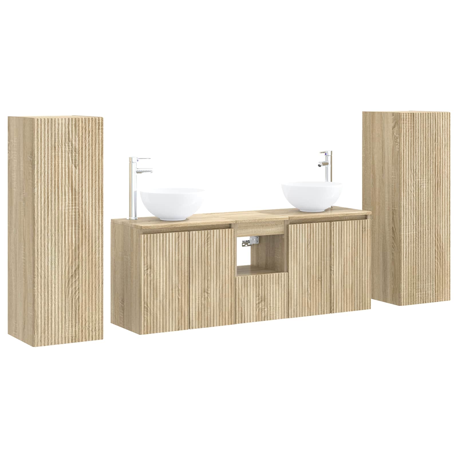 vidaXL Bathroom Furniture Set 5 pcs Sonoma Oak 33 x 34.5 x 100 cm 2
