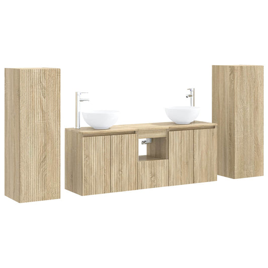 vidaXL Bathroom Furniture Set 5 pcs Sonoma Oak 33 x 34.5 x 100 cm 2